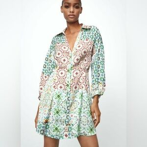 Zara Multi Print Shirt Dress
